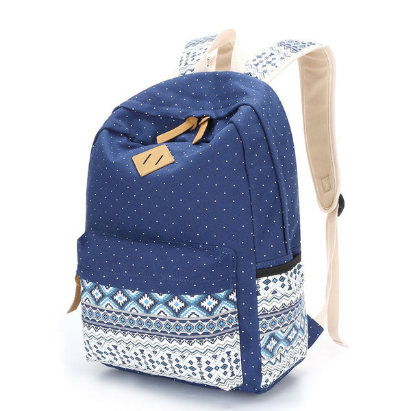 School Bag School Backpack (Bohemia Style)(Dark Blue)