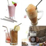 10 pcs Stainless Steel Reusable Drinking Straws