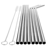 10 pcs Stainless Steel Reusable Drinking Straws