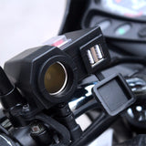 Motorcycle Cigarette Lighter with Dual USB Port (Handlebar Type)