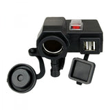 Motorcycle Cigarette Lighter with Dual USB Port (Handlebar Type)