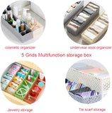 Small 5 Grids Wardrobe Storage Box (White)