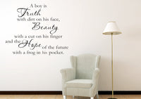 Wall Decal - Boy Is Truth With Dirt On His Face
