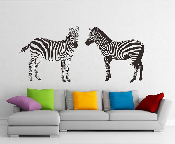 Animal Wall Decal - A Pair Of Zebra