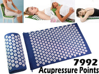 Acupressure Acupuncture Yoga Mat and Pillow (Blue)