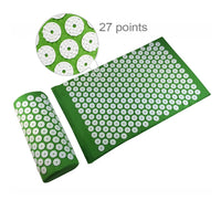 Acupressure Acupuncture Yoga Mat and Pillow (Green)