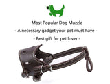 Adjustable Leather Dog Muzzle (Size M)