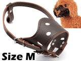 Adjustable Leather Dog Muzzle (Size M)