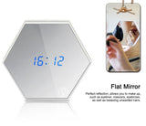 Alarm Clock Makeup Mirror (Silver)
