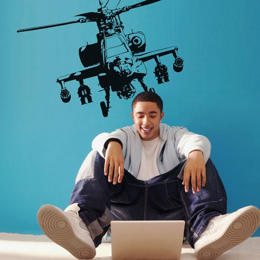 Wall Decal - "Apache" attack helicopter