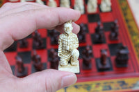Chinese Vintage Style Wooden Chess Set (35x37cm)