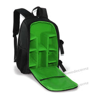 Camera Backpack Camera Bag (Black + Green)
