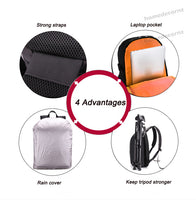 Camera Backpack Camera Bag (Black + Orange)