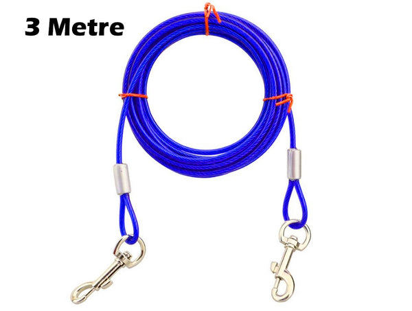 Dog Tie Out Cable Dog Steel Lead Leash (3 Metre)