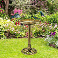 Outdoor Traditional Resin Garden Bird Bath-Copper