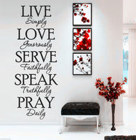 Wall Decal - LIVE LOVE SERVE SPEAK PRAY
