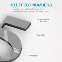 3D Mirror Wall Clock (Silver)
