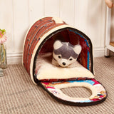 Pet Dog Cat Bed House Kennel Cushion (Brick Style)