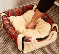 Pet Dog Cat Bed House Kennel Cushion (Brick Style)