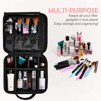 Portable Travel Makeup Bag Cosmetic Box (Black)