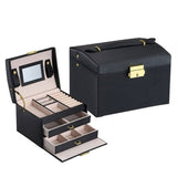 Professional Three Level Jewellery Box (Black)