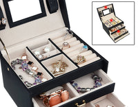 Professional Three Level Jewellery Box (Black)