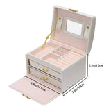 Professional Three Level Jewellery Box (Cream White)