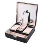 Professional Jewellery Box With Large Mirror (Black)