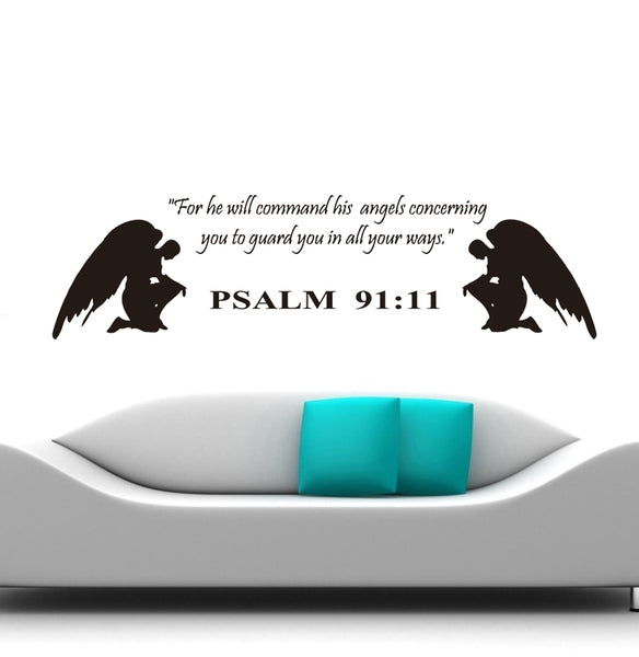 Wall Decal - Psalms 91-11 Bible