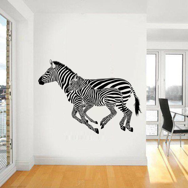 Animal Wall Decal - Running Zebras
