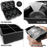 Silicone Ice Ball Maker & Ice Cube Mold Tray