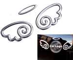 Car Decal Car Sticker (Cute Angel Wings)(Silver)