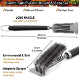 Stainless Steel 3 Rows BBQ Brush