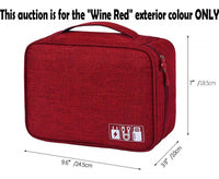 Cable Organiser Bag Travel Bag (Wine Red)