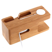 Bamboo Apple Watch iPhone Stand Dock Station